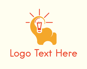 Think - Elephant Light Bulb logo design