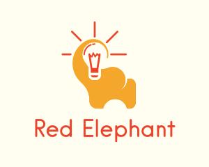 Elephant Light Bulb logo design