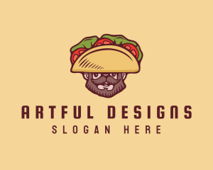 Taco Beard Sombrero logo design