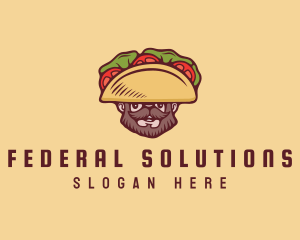 Taco Beard Sombrero logo design