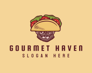 Taco Beard Sombrero logo design