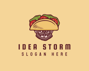 Taco Beard Sombrero logo design