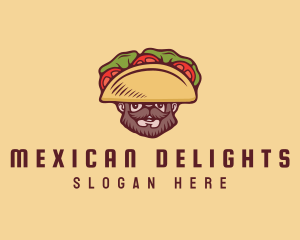 Taco Beard Sombrero logo design