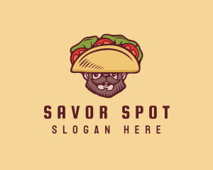 Taco Beard Sombrero logo design