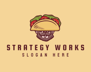 Taco Beard Sombrero logo design