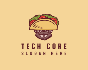 Taco Beard Sombrero logo design