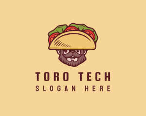 Taco Beard Sombrero logo design