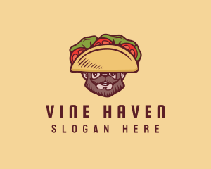 Taco Beard Sombrero logo design