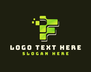 Company - Tech Pixel Letter F logo design