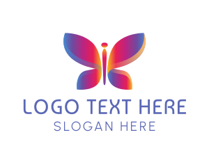 Digital Marketing - Gradient Abstract Butterfly logo design