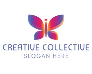 Gradient Abstract Butterfly logo design