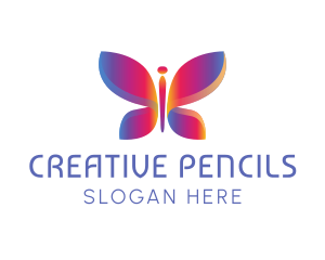 Gradient Abstract Butterfly logo design