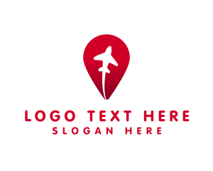 Location Pin - Travel Plane Holiday logo design