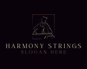 Cello Musician Instrument logo design