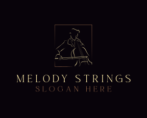 Cello Musician Instrument logo design