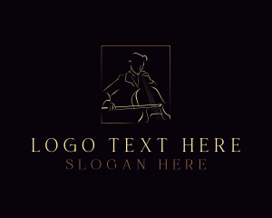 String - Cello Musician Instrument logo design