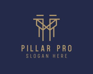 Pillar Construction Real Estate logo design