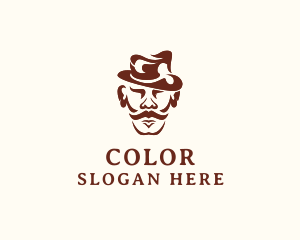 Human - Mustache Man Cartoon logo design