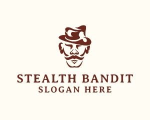 Bandit - Mustache Man Cartoon logo design