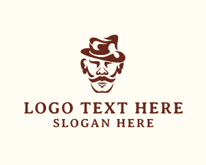 Human - Mustache Man Cartoon logo design