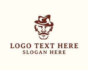 Mustache Man Cartoon Logo