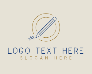 Calligrapher - Vintage Pencil Scibble logo design