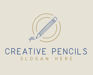 Vintage Pencil Scibble logo design