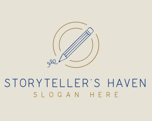 Novelist - Vintage Pencil Scibble logo design