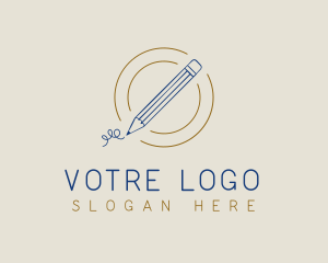 Writing - Vintage Pencil Scibble logo design