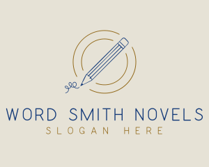 Novelist - Vintage Pencil Scibble logo design