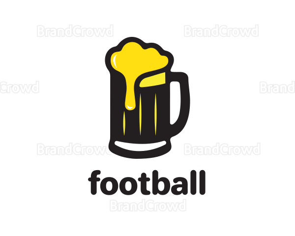 Golden Foaming Beer Mug Logo