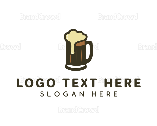 Golden Foaming Beer Mug Logo