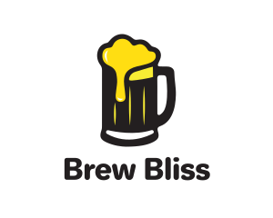 Brew - Golden Foaming Beer Mug logo design