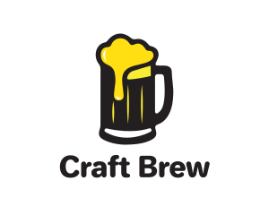 Beer - Golden Foaming Beer Mug logo design