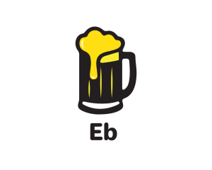 Golden Foaming Beer Mug logo design