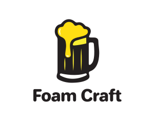 Golden Foaming Beer Mug logo design