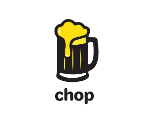 Golden Foaming Beer Mug logo design