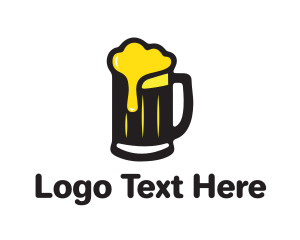 Golden Foaming Beer Mug Logo