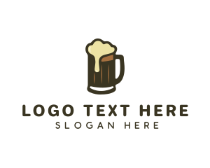 Cheers - Golden Foaming Beer Mug logo design