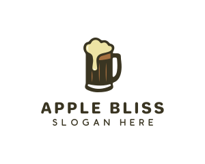 Golden Foaming Beer Mug logo design