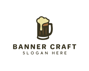 Golden Foaming Beer Mug logo design