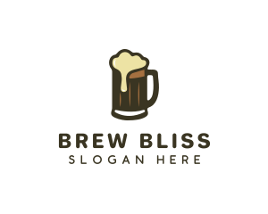 Golden Foaming Beer Mug logo design