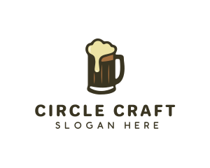 Golden Foaming Beer Mug logo design