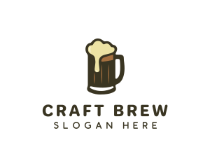 Golden Foaming Beer Mug logo design