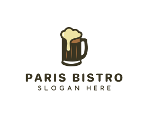 Golden Foaming Beer Mug logo design