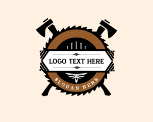 Log - Axe Blade Carpentry logo design