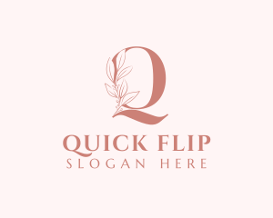 Elegant Leaves Letter Q logo design