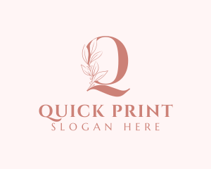 Elegant Leaves Letter Q logo design