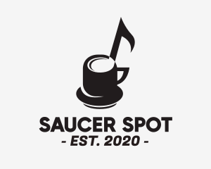 Saucer - Musical Cup Cafe logo design