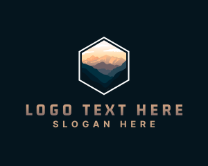 Glacier National Park - Outdoor Mountain Adventure logo design